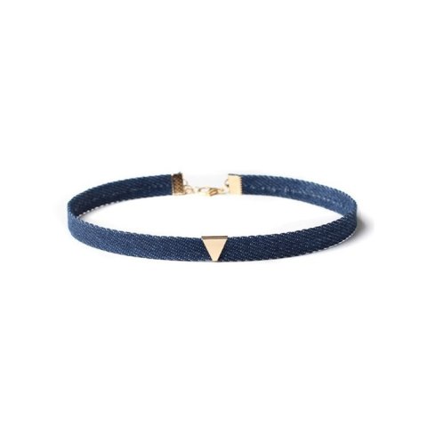 NASZYJNIK DENIM CHOKEJ Z TRÓJKĄTEM - N469