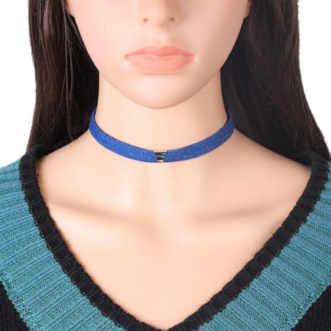 NASZYJNIK DENIM CHOKEJ Z TRÓJKĄTEM - N469