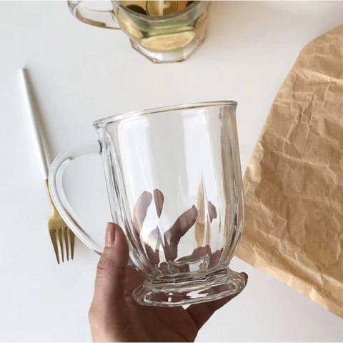 Filiżanka szklanka ryflowana duża 500 ml 1szt SZK159