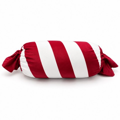 Poduszka w kształcie Świątecznego Cukierka, biało czerwona, piękna welurowa 60cm PDS29