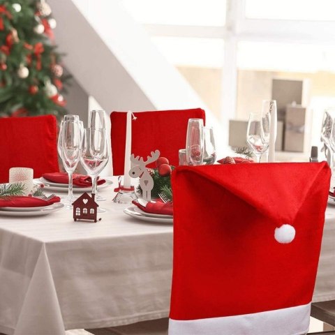 Pokrowiec na krzesło czapka Mikołaja 65cm x 50cm czerwona 1szt KSN69