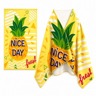 Ręcznik plażowy, na basen ANANAS, NICE DAY 150x70 żółty REC54WZ4