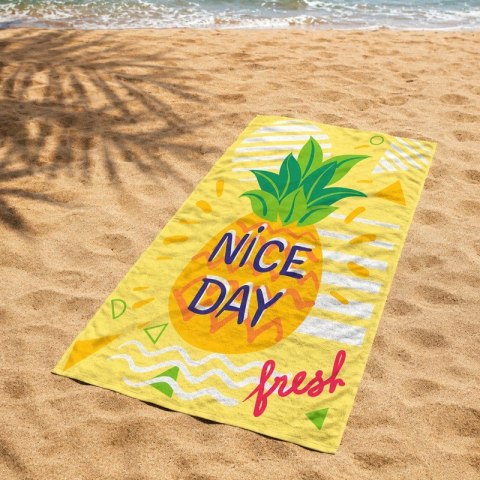 Ręcznik plażowy, na basen ANANAS, NICE DAY 150x70 żółty REC54WZ4