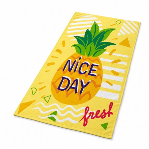 Ręcznik plażowy, na basen ANANAS, NICE DAY 150x70 żółty REC54WZ4