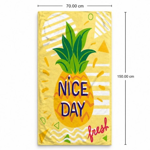 Ręcznik plażowy, na basen ANANAS, NICE DAY 150x70 żółty REC54WZ4