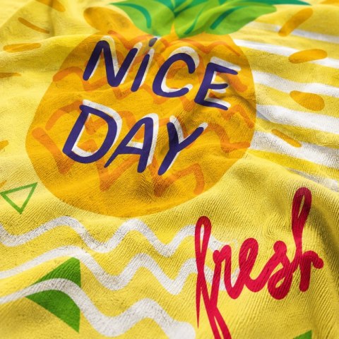 Ręcznik plażowy, na basen ANANAS, NICE DAY 150x70 żółty REC54WZ4