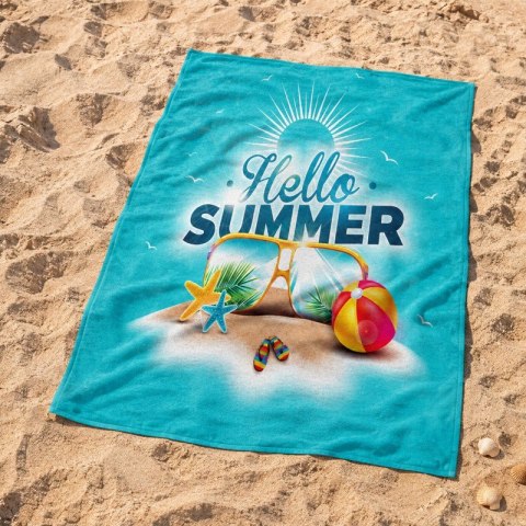 Ręcznik plażowy, na basen turkusowy HELLO SUMMER 150x70 REC54WZ5