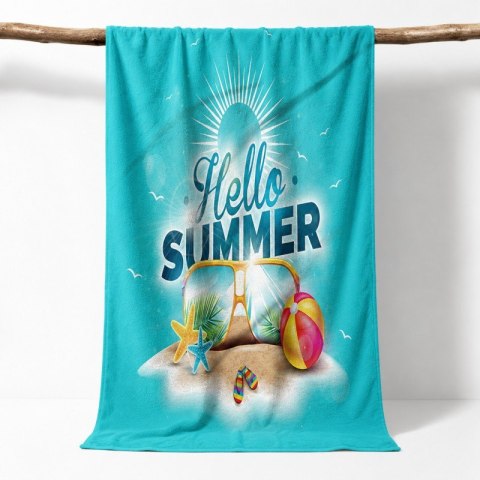 Ręcznik plażowy, na basen turkusowy HELLO SUMMER 150x70 REC54WZ5