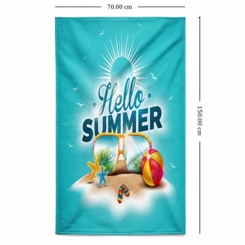 Ręcznik plażowy, na basen turkusowy HELLO SUMMER 150x70 REC54WZ5