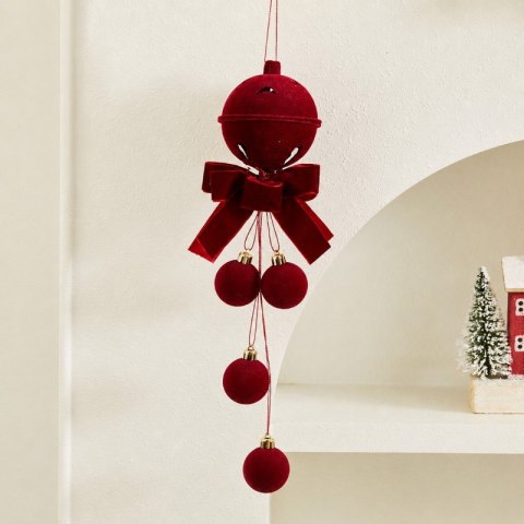 Zawieszka na choinkę, drzwi, dzwoneczek z kokardą i bombkami, 1 sztuka 34cm WOZ49