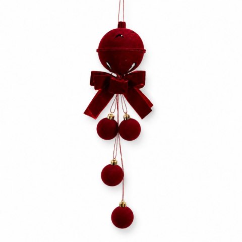 Zawieszka na choinkę, drzwi, dzwoneczek z kokardą i bombkami, 1 sztuka 34cm WOZ49