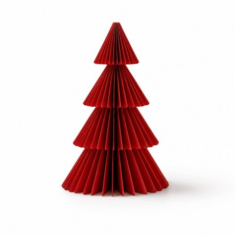 Papierowa dekoracja choinka Bożonarodzeniowa składana, bordowa 30 cm WOZ65