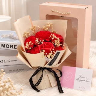 Bukiet zapachowych kwiatów mydlanych w pudełku 6 szt. flower box BUK09CZE