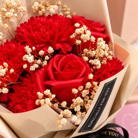 Bukiet zapachowych kwiatów mydlanych w pudełku 6 szt. flower box BUK09CZE