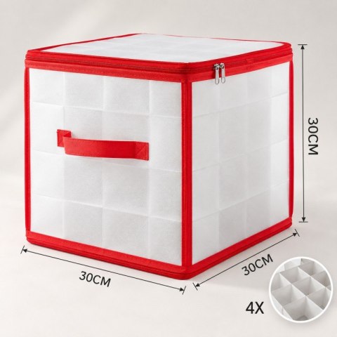 ORGANIZER, pudełko na BOMBKI 64szt, ozdoby świąteczne, przechowywanie 30x30cm POJ14