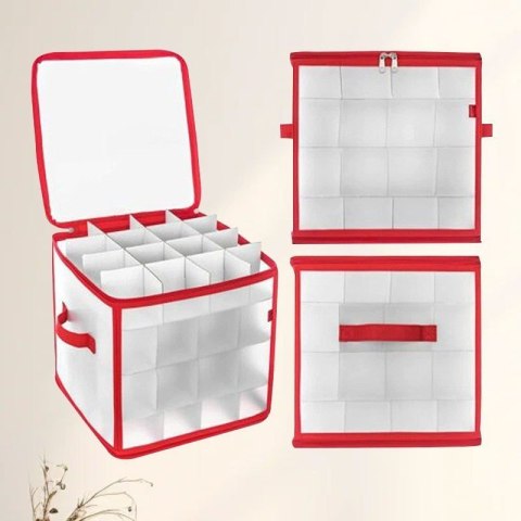 ORGANIZER, pudełko na BOMBKI 64szt, ozdoby świąteczne, przechowywanie 30x30cm POJ14