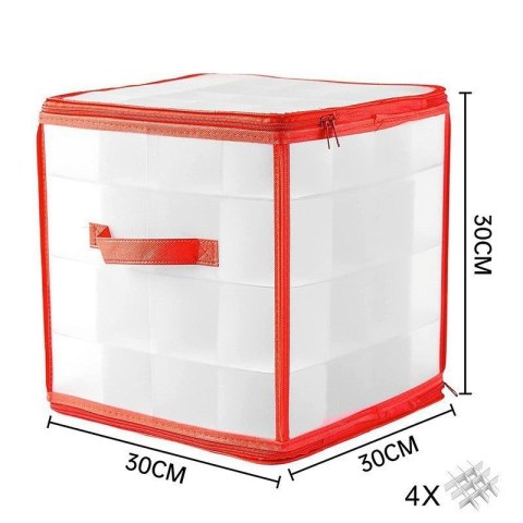 ORGANIZER, pudełko na BOMBKI 64szt, ozdoby świąteczne, przechowywanie 30x30cm POJ14