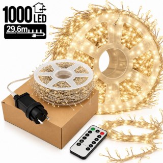 Zewnętrzne/wewnętrzne lampki choinkowe ryż 1000 LED 29,6m, barwa ciepłe białe LAMP69