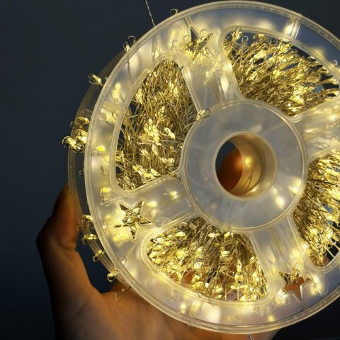 Zewnętrzne/wewnętrzne lampki choinkowe ryż 900 LED 20,5m, barwa ciepłe białe do dekoracji LAMP47