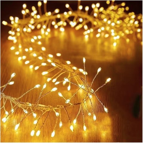 Zewnętrzne/wewnętrzne lampki choinkowe ryż 900 LED 20,5m, barwa ciepłe białe do dekoracji LAMP47