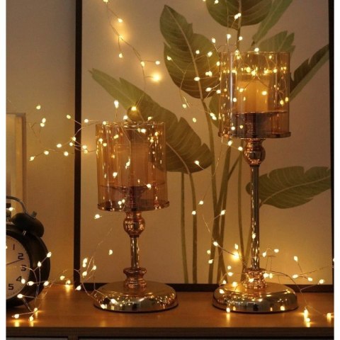 Zewnętrzne/wewnętrzne lampki choinkowe ryż 900 LED 20,5m, barwa ciepłe białe do dekoracji LAMP47