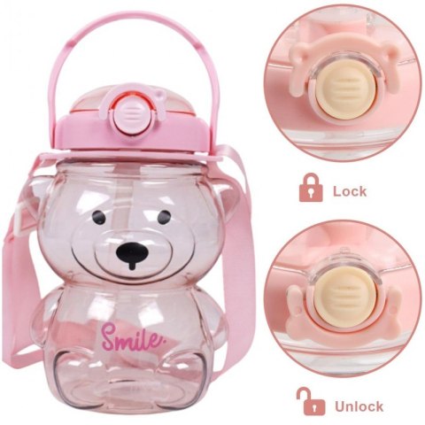 Butelka na wodę z uchwytem SWEET BEAR VIOLET 1000 ML BD26