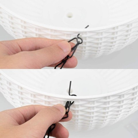 Doniczka wisząca biała duża Rattan Design 26 cm ROS10B