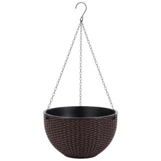 Doniczka wisząca brązowa duża Rattan Design 26 cm ROS10BR