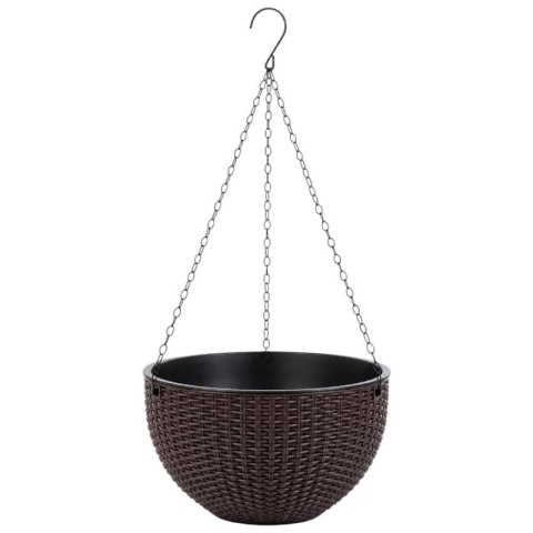 Doniczka wisząca brązowa duża Rattan Design 26 cm ROS10BR