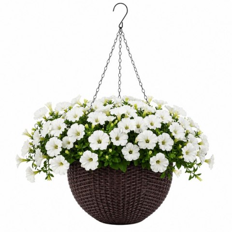 Doniczka wisząca brązowa duża Rattan Design 26 cm ROS10BR