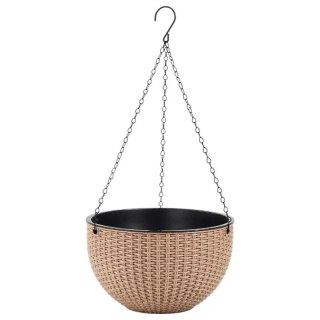 Doniczka wisząca kremowa duża Rattan Design 26 cm ROS10K