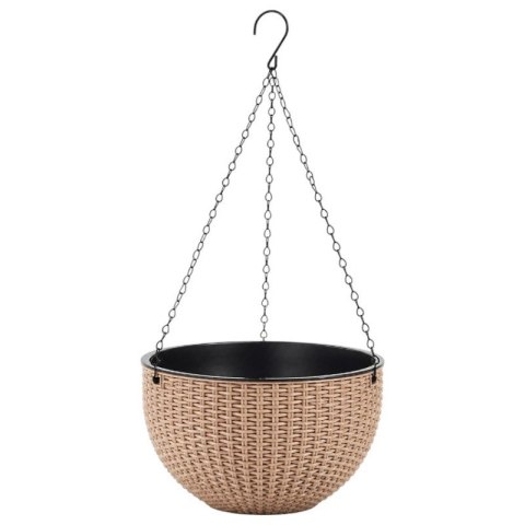 Doniczka wisząca kremowa duża Rattan Design 26 cm ROS10K