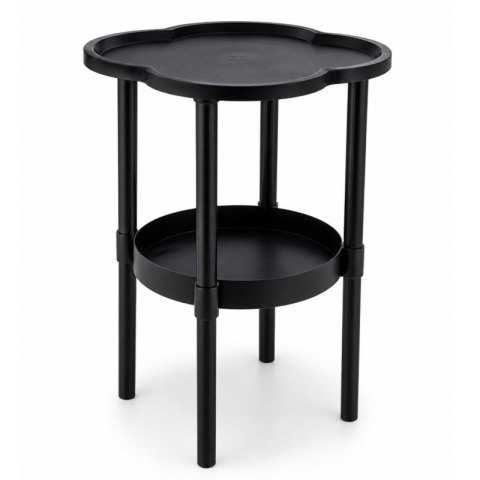 Mobilny stolik kawowy w kształcie koniczyny czarny 37x37x46cm STL27CZ