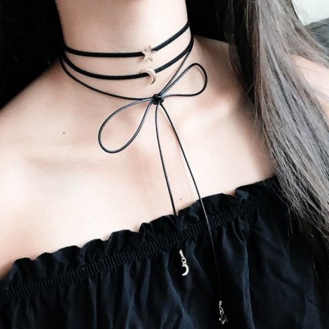 NASZYJNIK CHOKER MOON STAR - N481