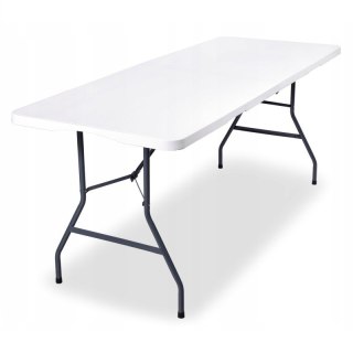 Składany stół cateringowy, turystyczny, do ogrodu 70 x 180 cm biały SC02