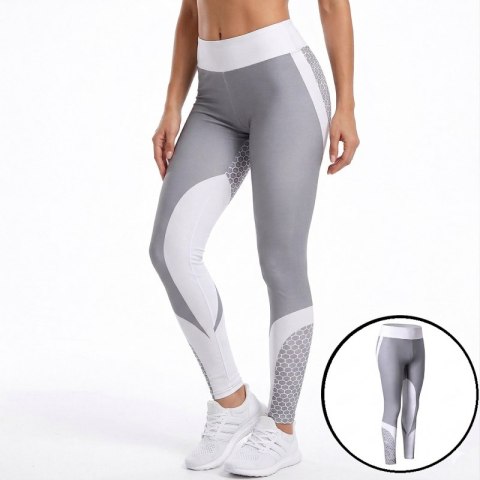 Sportowe Legginsy Fitness Trening Szare L LEG21L