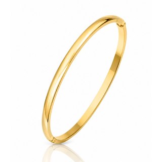Bransoletka na rękę stal chirurgiczna pozłacana 14k złotem, 3mm gładka obręcz BST1759