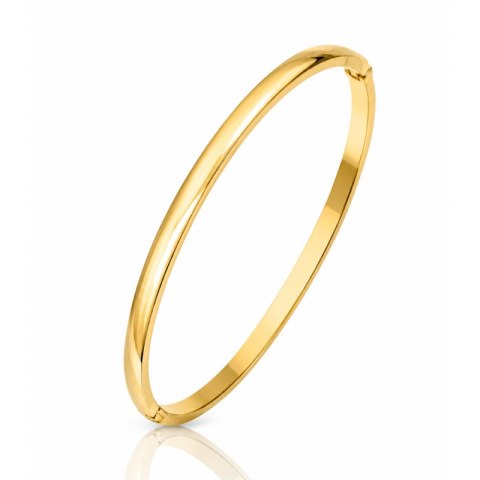 Bransoletka na rękę stal chirurgiczna pozłacana 14k złotem, 3mm gładka obręcz BST1759