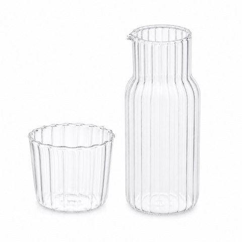 Karafka z falowanymi ściankami 510ml i pokrywką- szklanką 220 ml KARR02