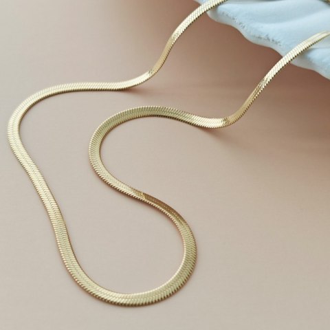 Naszyjnik stal szlachetna pozłacana 14k złotem, żyłka 3mm NST2308