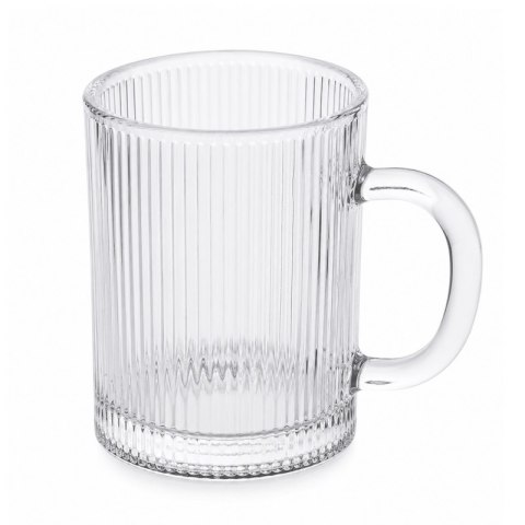 Szklanka 350ml ryflowana duża 1 szt do kawy, herbaty SZK212