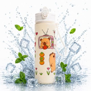 Butelka na wodę, bidon z rurką i ustnikiem 800ml KAPIBARA BD66