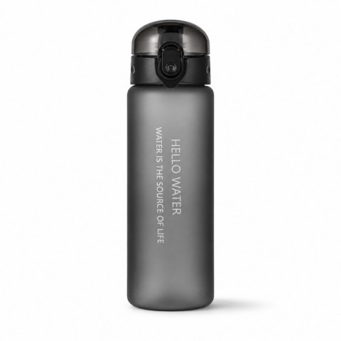 Butelka na wodę, sportowy bidon HELLO WATER 600ML czarny BD69