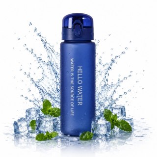 Butelka na wodę, sportowy bidon HELLO WATER 600ML niebieski BD68