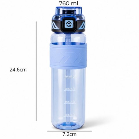 Butelka na wodę, sportowy bidon z miarką 680ML niebieski BD64N