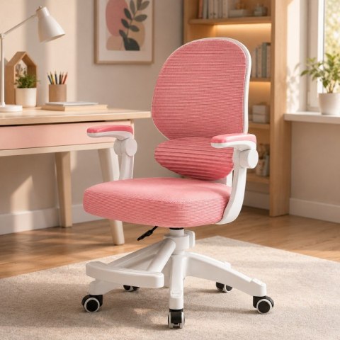 Fotel gamingowy, obrotowy do biurka dziecięcego KIDS LIGHT PINK KO53R