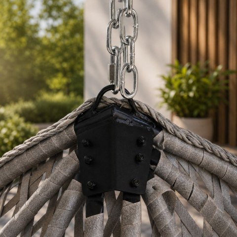 Fotel wiszący huśtawka kokon z poduszkami, pakowany w karton KR27BOX
