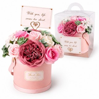 Flower box, bukiet zapachowych kwiatów mydlanych w pudełku 21х22cm BUK10R