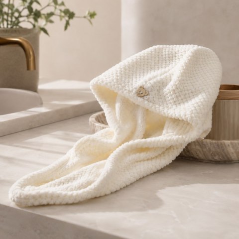 Ręcznik, kapturek, turban do włosów, bardzo chłonny, biały 65x25 cm REC60B