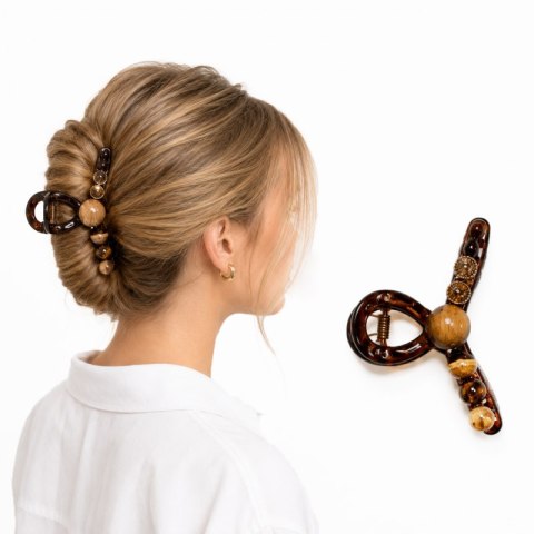 Spinka do włosów brąz XL elegancka klamra SP468